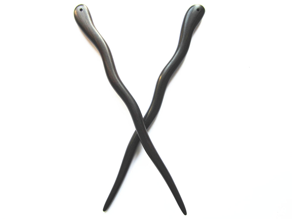 Myhsmooth front view pack of 2 hair sticks showing elegant design and secure hold