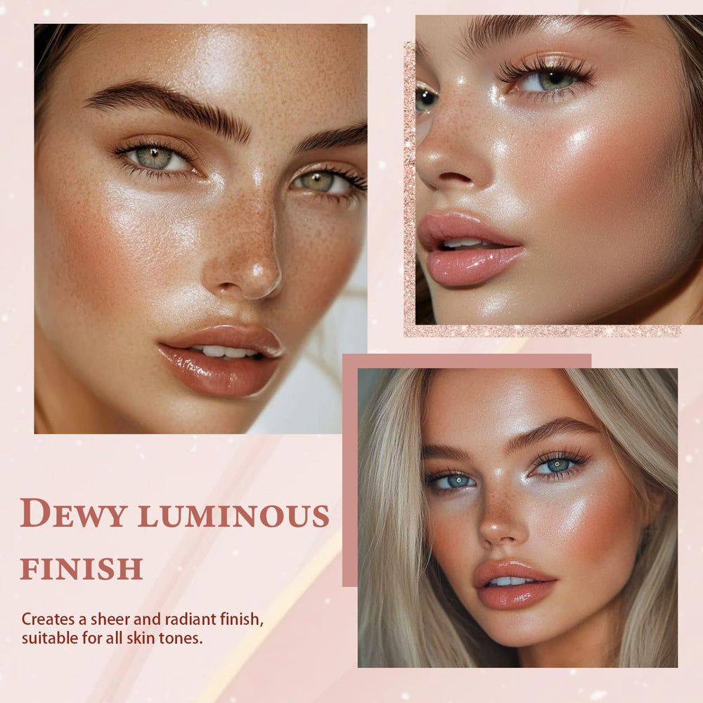 MYMERRY applied on cheekbone demonstrating dewy highlight and natural lift
