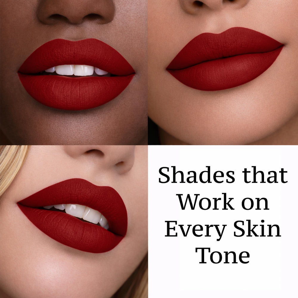 Mynena Elle texture swipe on arm showing rich opaque pigment and smooth finish benefit: true-to-color preview