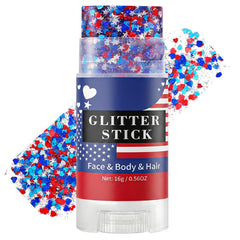 Mysense glitter stick front packaging showing patriotic colors and benefits