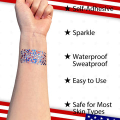 Mysense applying glitter stick on cheek for instant festive face sparkle
