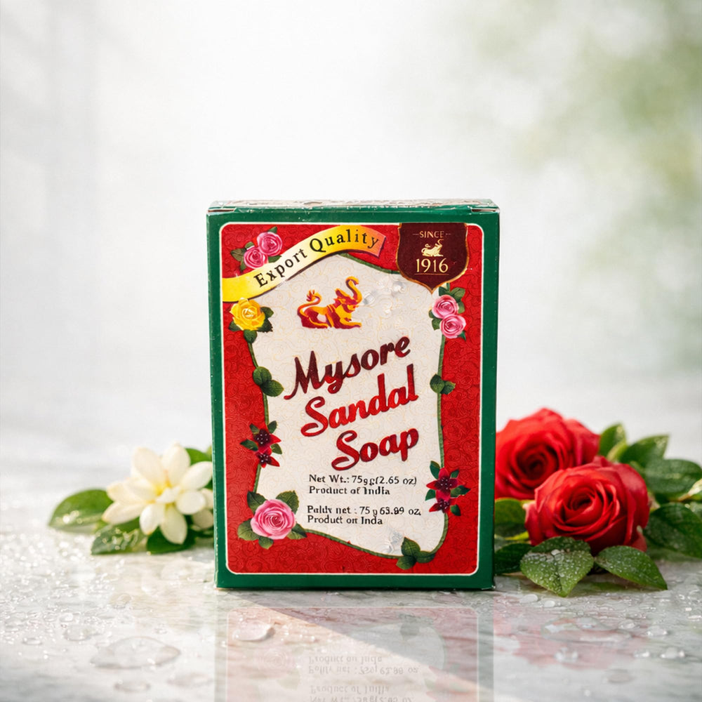 Mysore Sandal lather in hand demonstrating rich foam and gentle cleanse