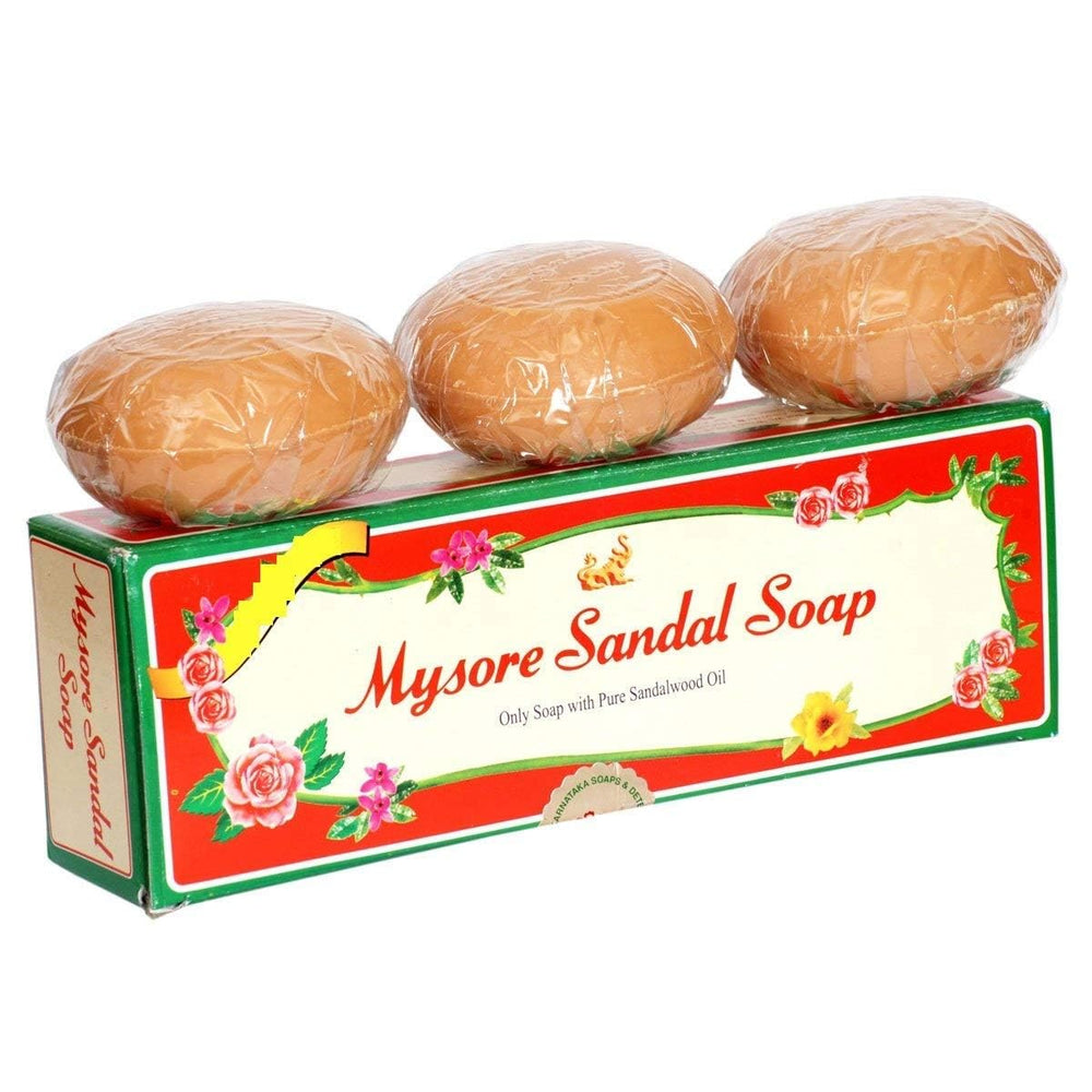 Mysore Sandal soap lathered in hand demonstrating cleansing and creamy foam
