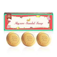 Mysore Sandal soap label and ingredient text displaying sandalwood oil content