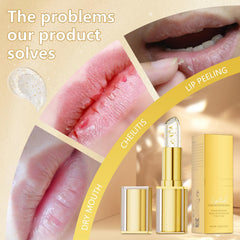 MYSQIHO balm applied on lips demonstrating color change and long-wear benefit