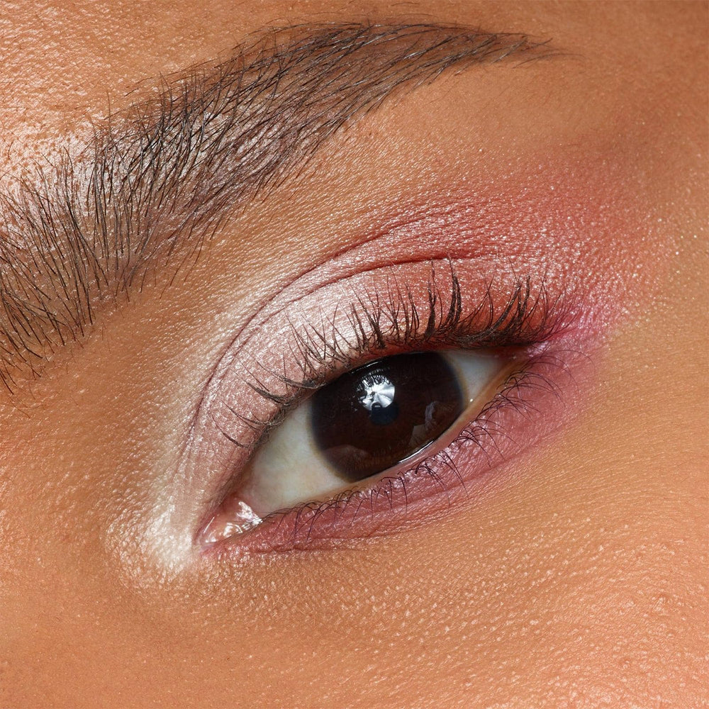 MYSTER ROSEY open palette with brush illustrating easy application on lids