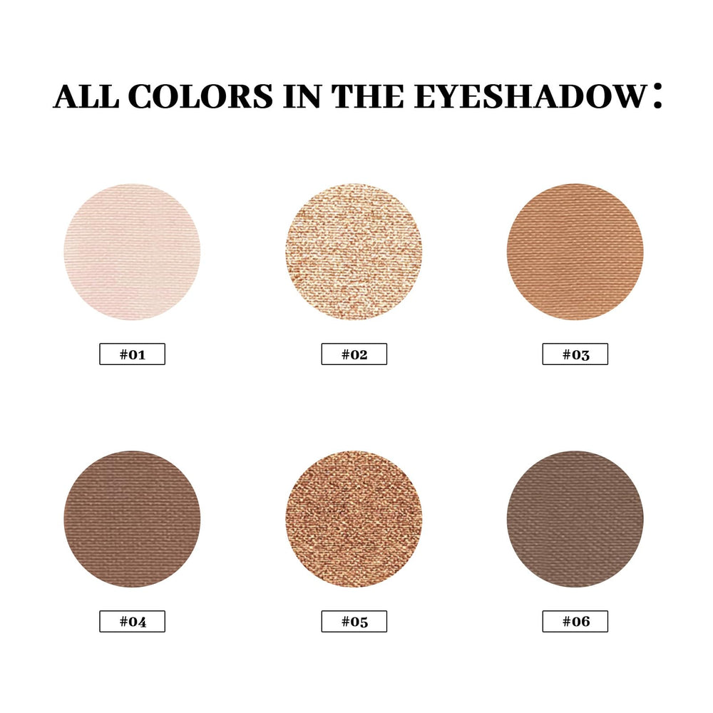 MYSTER ROSEY open palette overhead view showing six matte nude shades