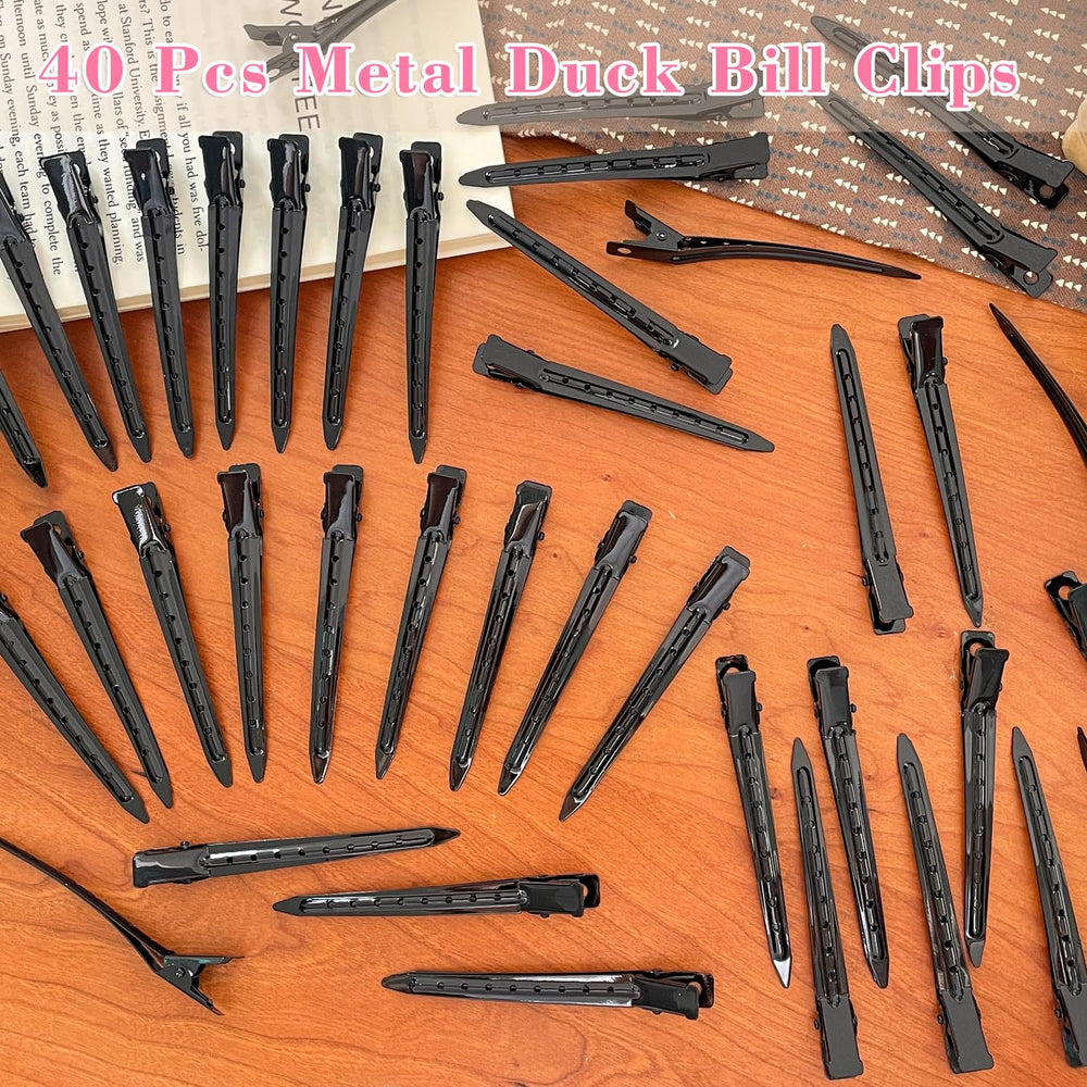 Mythos clips securing rolled hair for styling and heat-free curls benefit