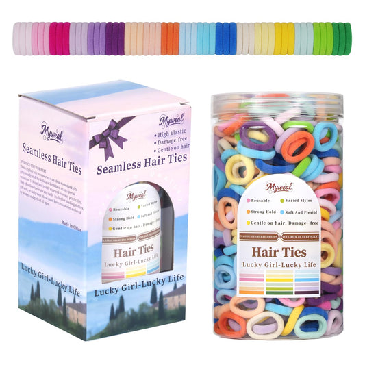 Myweal clear jar of 500 elastics showing organization and easy access