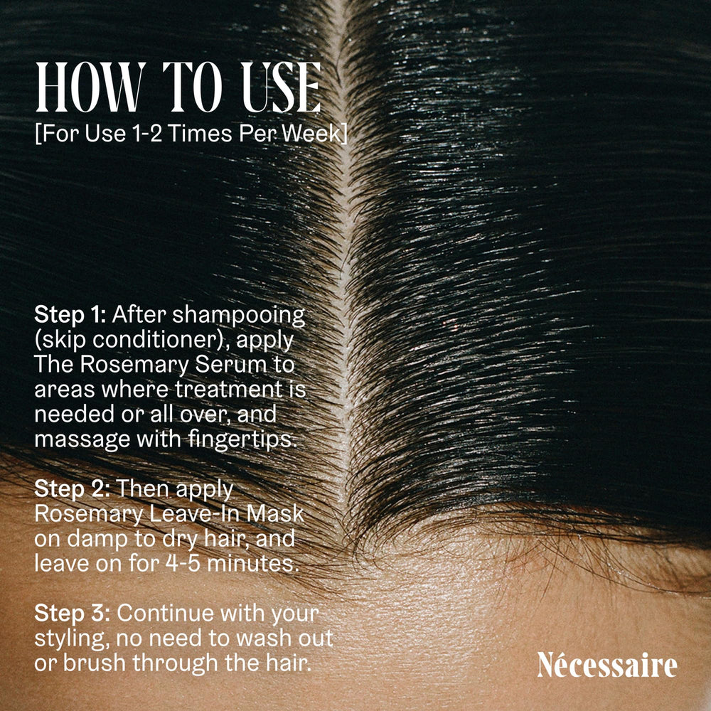 Nécessaire on damp hair mid-lengths showing smoother, detangled results