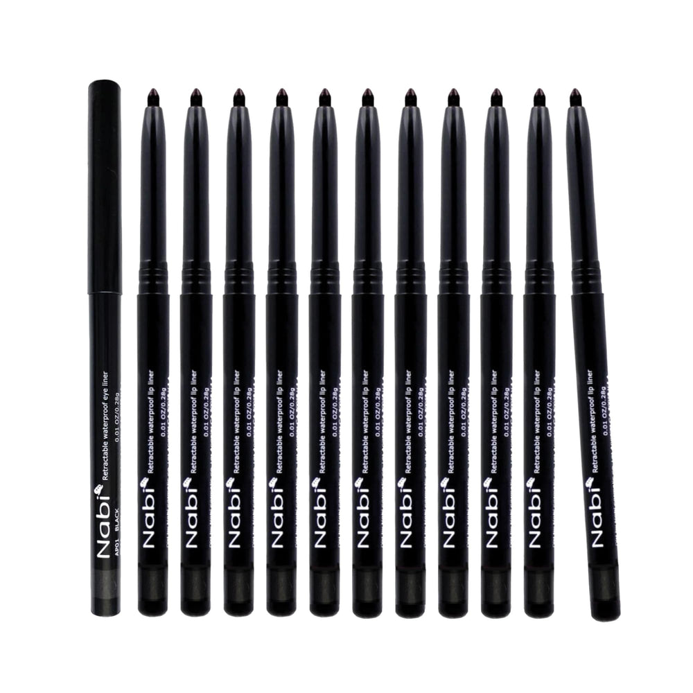 Nabi front packaging showing 12 retractable eyeliners and value