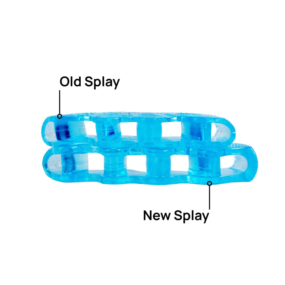 NABOSO separators worn barefoot at home demonstrating restored toe spacing comfort