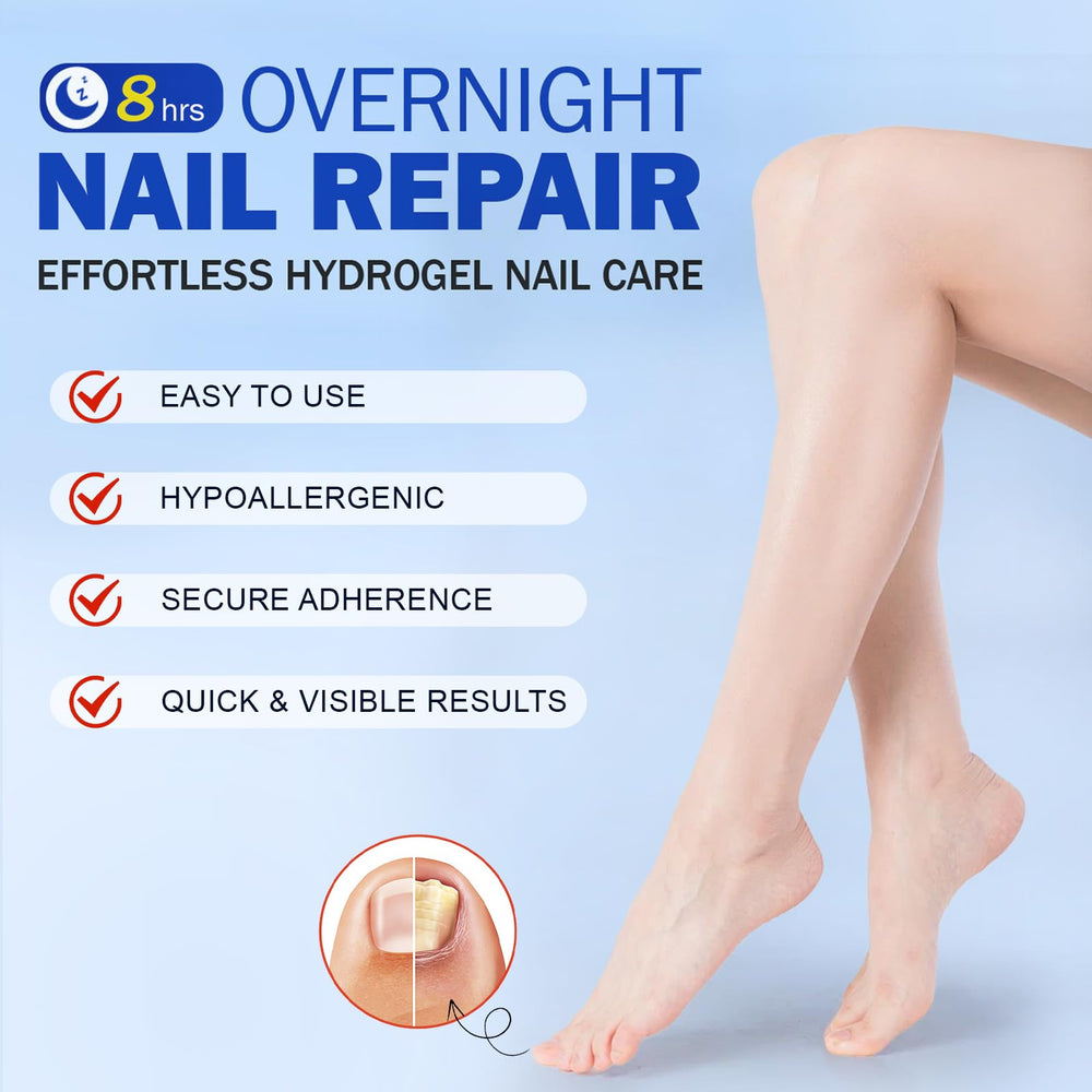 NADiminish patch applied to toenail demonstrating secure overnight adhesion