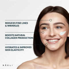 NAELI retinoid cream texture close-up showing rich non-greasy cream, hydrates