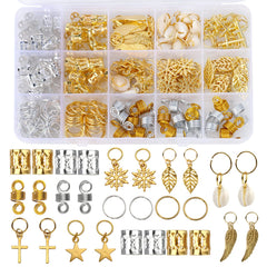 Nafaboig front packaging showing 200-piece braid jewelry benefits easy styling