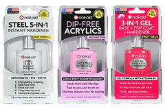 Nail-Aid front packaging showing three products and visible benefit of stronger nails