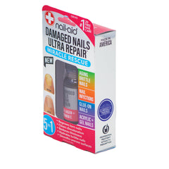 Nail-Aid bottle next to hand for size and easy daily use