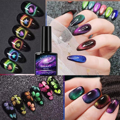 NAIL GIL A03 color swatches on tip wheel showing green to purple shift