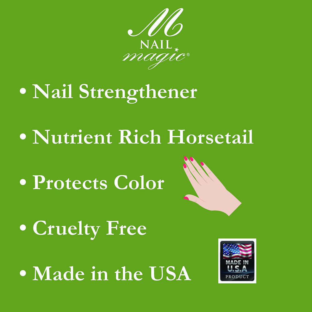 Nail Magic brush applying clear strengthener for smooth finish