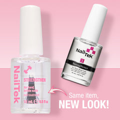 Nail Tek brush applicator pulling smooth, even formula for precise coverage