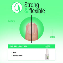 Nail Tek clear polish texture on brush illustrating smooth, lightweight finish