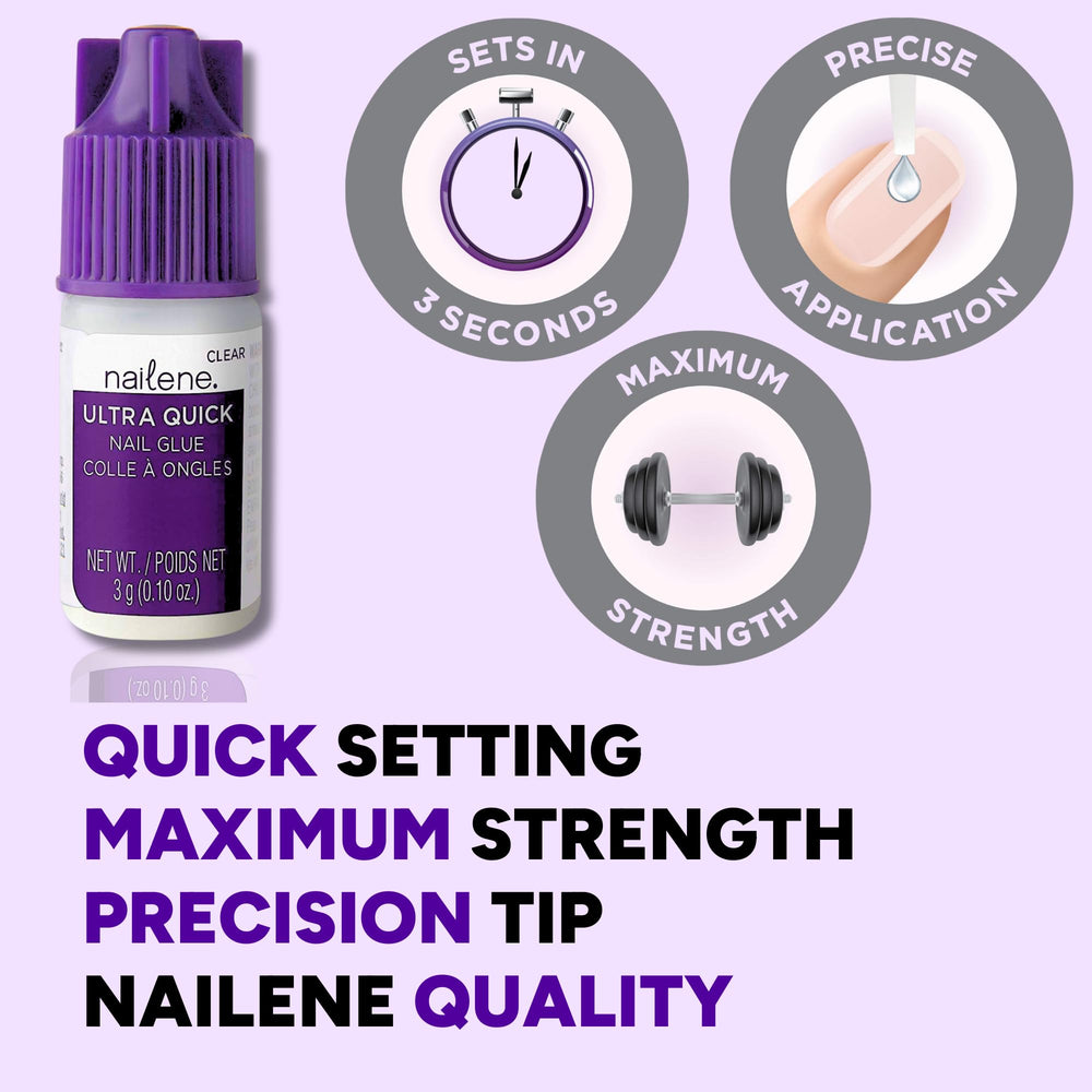 Nailene application pressing on nail showing quick secure hold