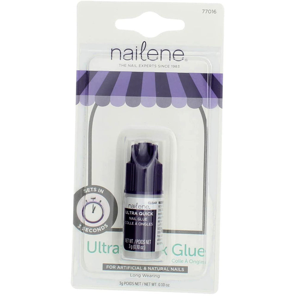 Nailene bottle held in hand to show compact 0.10 oz size and portability
