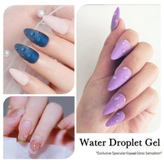 NAILKISS brush applying a clear droplet to nail for easy water-drop sculpting