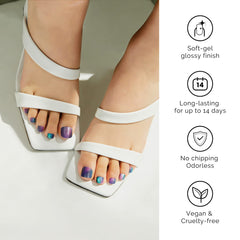 NAILOG applied on toenail detail displaying smooth edge and shine