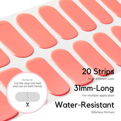 NAILOG finished cured coral nails in lifestyle setting showing salon-quality shine