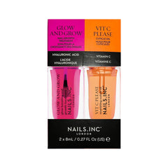 Nails Inc before and after nails showing smoother shinier results