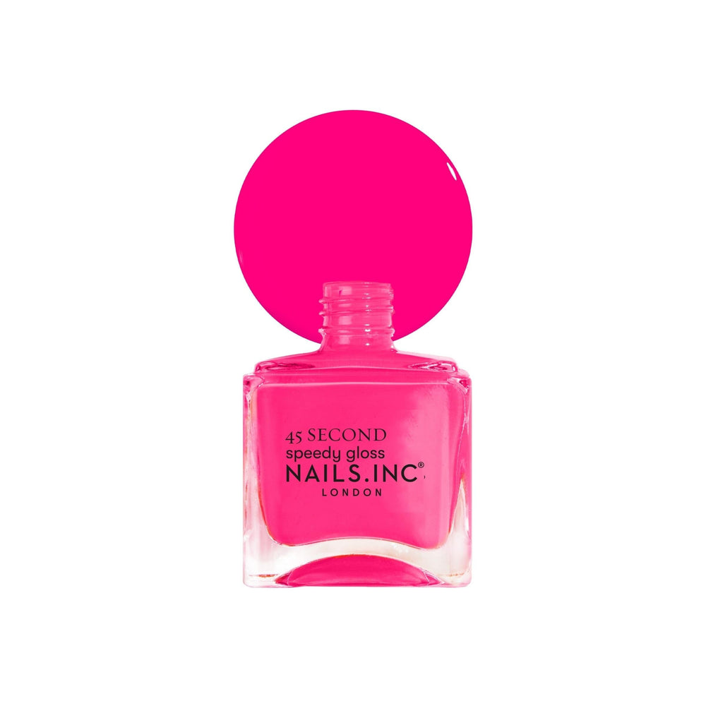 Nails Inc Blake in a summer styling scene showing bold color for outfits
