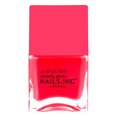 Nails Inc CHARLIE front bottle showing coral-pink shade and glossy finish