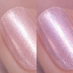 Nails Inc Harper holographic lilac close detail showing color shift