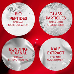 Nails Inc close-up of glossy nail surface showing glass-particle shine
