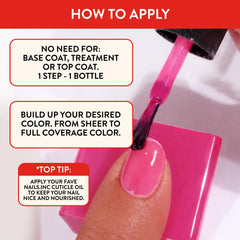 Nails Inc close-up of glossy jelly texture reflecting light for high-shine benefit