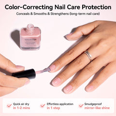 Nailshion before and after nails image shows reduced yellowing and improved appearance