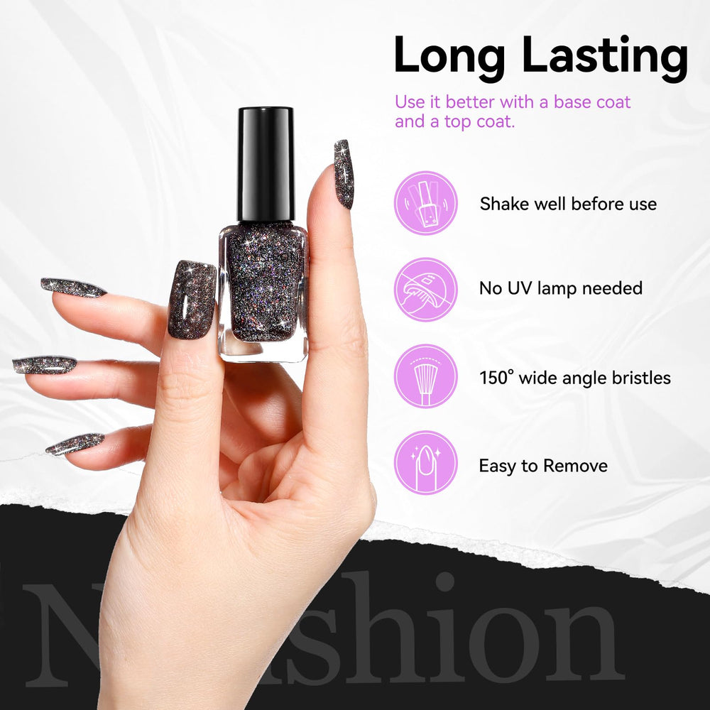 Applying Nailshion polish to a nail illustrating smooth, streak-free coverage