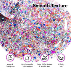 Nailshion brush stroke detail illustrating smooth 150-degree brush for even application