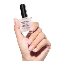 Nailshion bottle front view showing clear ridge filler and neat packaging benefits quick use