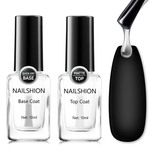 Nailshion front packaging showing both base and matte top benefits