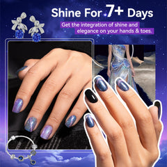 Nailshion on-model full manicure illustrating dramatic color shift benefit