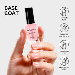 Nailshion sheer pink base brush stroke showing smooth coverage