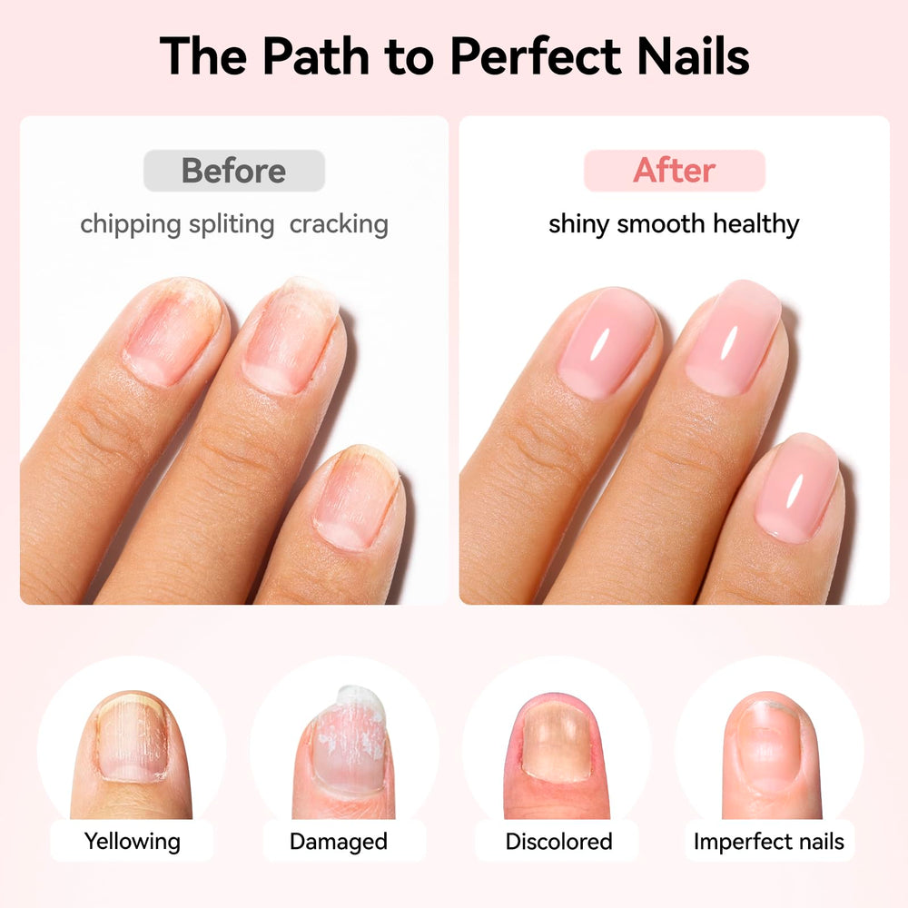 Nailshion swatch on nail wheel displays sheer milky tint and natural brightening