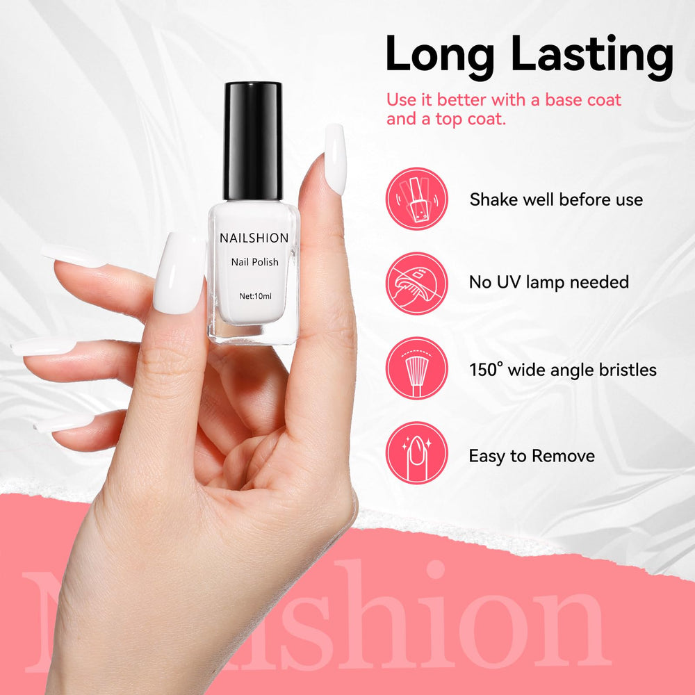 Nailshion texture and gloss closeup showing reflective shine and smooth finish benefit