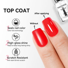 Nailshion clear polish texture swirl demonstrating non-yellowing formula