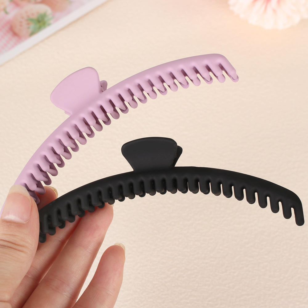NAISIER clip securing a bun on thick hair for long-lasting control