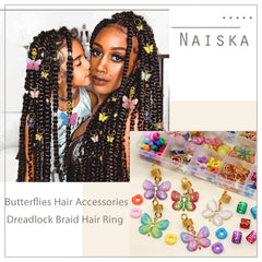 NAISKA colorful beads mix top view highlighting bright accents for braid customization