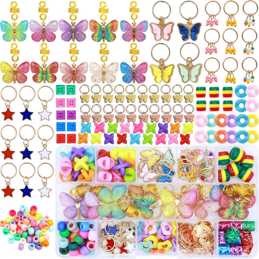 NAISKA front packaging showing full 138-piece gold butterfly accessory set and variety