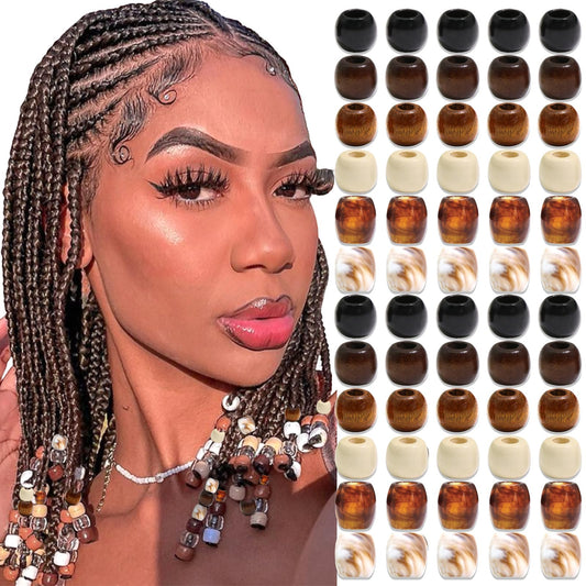 NAISKA front packaging showing 60 wooden braid beads and mixed styles benefit personalization